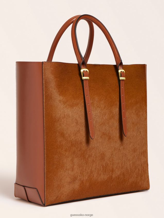 Guess dame luxe ekte skinn veske brun brun unisex F0LJ805376