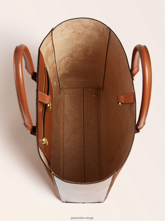 Guess dame luxe ekte skinn veske brun brun unisex F0LJ805376