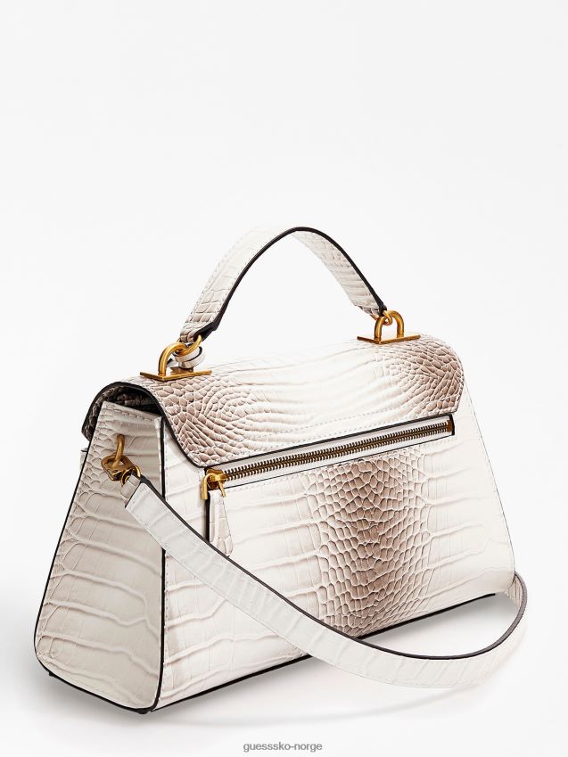Guess enisa håndveske med krokodilletrykk hvit hvit unisex F0LJ803232
