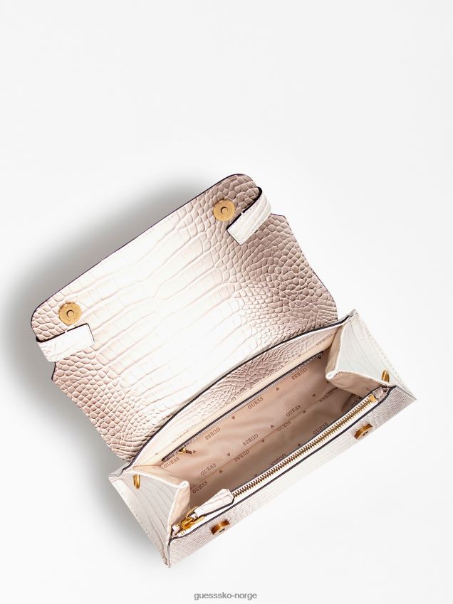 Guess enisa håndveske med krokodilletrykk hvit hvit unisex F0LJ803232