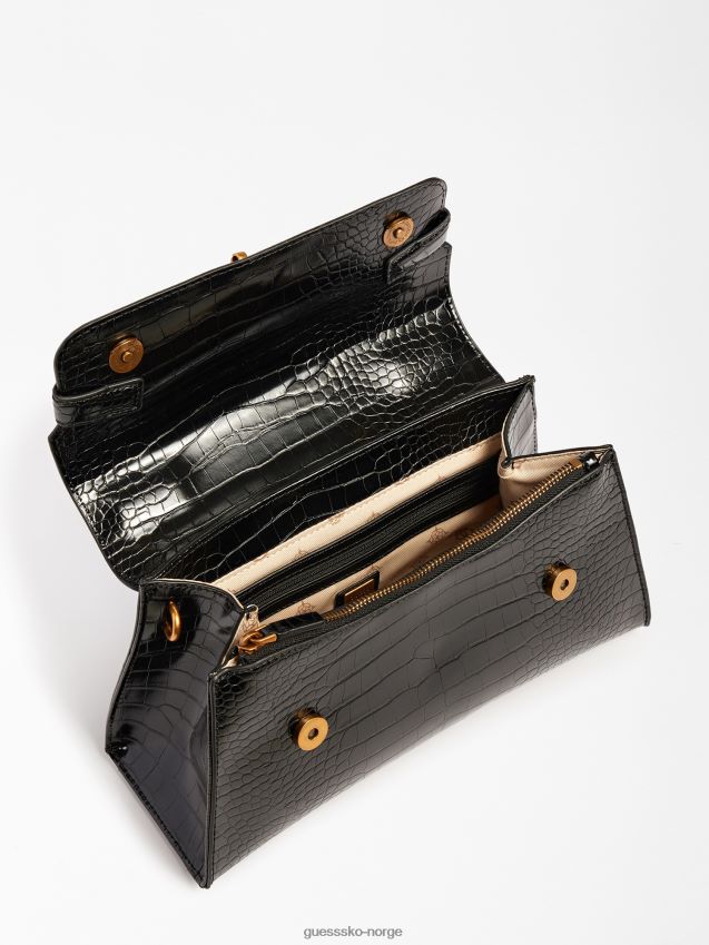 Guess enisa håndveske med krokodilletrykk svart svart unisex F0LJ805039