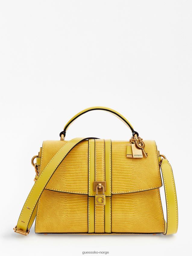 Guess ginevra python-print mini håndveske gul gul unisex F0LJ805387