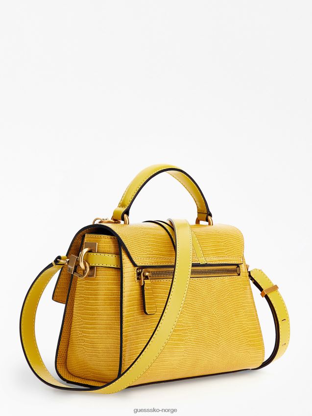 Guess ginevra python-print mini håndveske gul gul unisex F0LJ805387