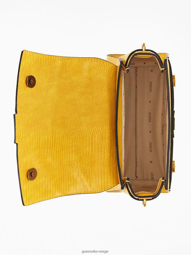Guess ginevra python-print mini håndveske gul gul unisex F0LJ805387