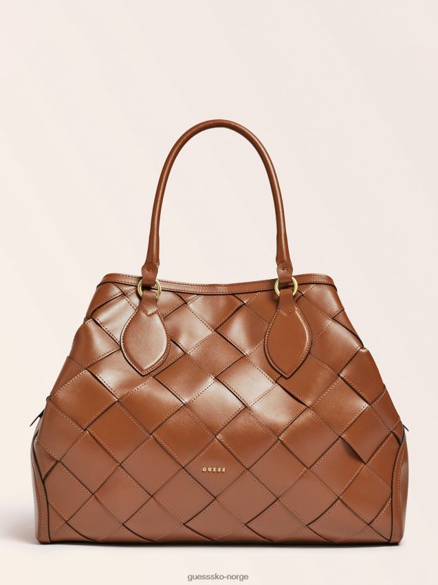 Guess giorgia stor luksus veske i ekte skinn brun brun unisex F0LJ806378
