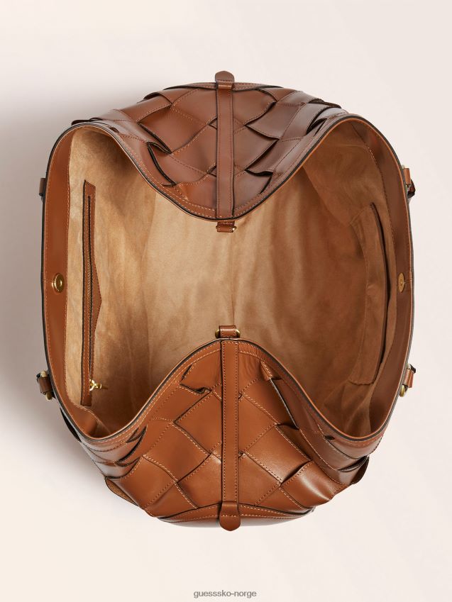 Guess giorgia stor luksus veske i ekte skinn brun brun unisex F0LJ806378