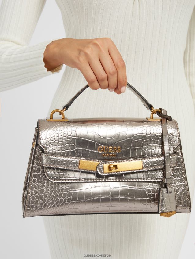 Guess grå enisa veske med krokodilletrykk grå unisex F0LJ803756