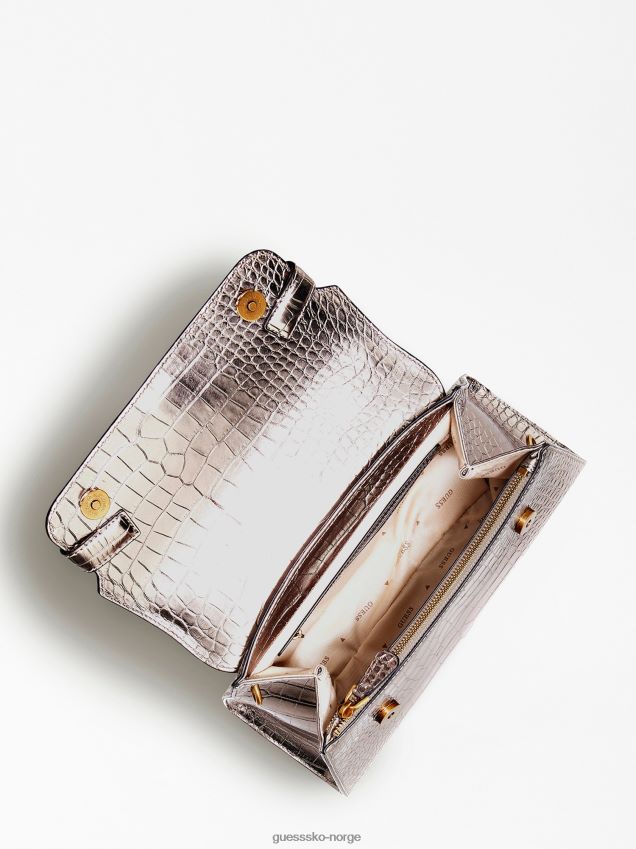 Guess grå enisa veske med krokodilletrykk grå unisex F0LJ803756