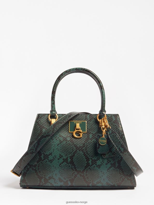 Guess grønn håndveske med katey python-trykk grønn unisex F0LJ805088
