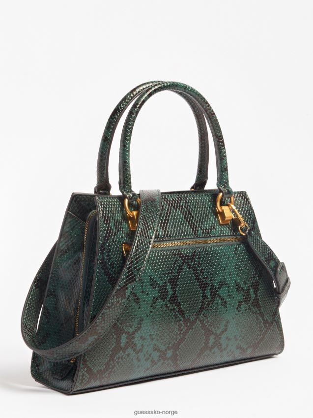 Guess grønn håndveske med katey python-trykk grønn unisex F0LJ805088