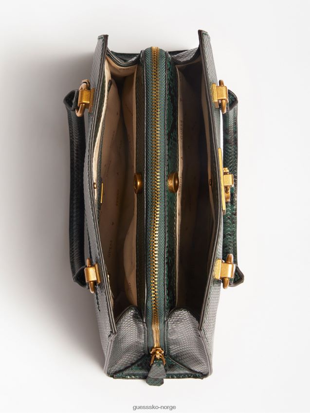 Guess grønn håndveske med katey python-trykk grønn unisex F0LJ805088