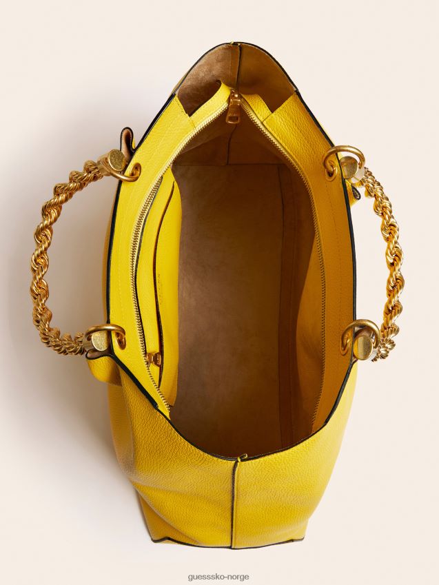 Guess gul aida håndveske i ekte skinn gul unisex F0LJ805438