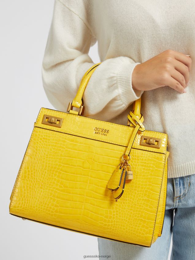 Guess gul katey håndveske med krokodilletrykk gul unisex F0LJ803878