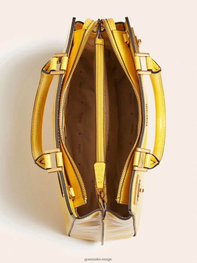 Guess gul katey håndveske med krokodilletrykk gul unisex F0LJ803878