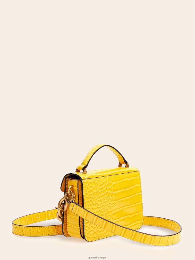 Guess gul retour mikro-håndveske med krokodilletrykk gul unisex F0LJ805380