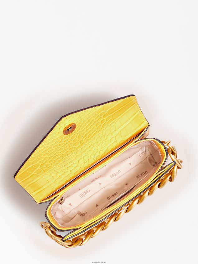 Guess gul retour mikro-håndveske med krokodilletrykk gul unisex F0LJ805380