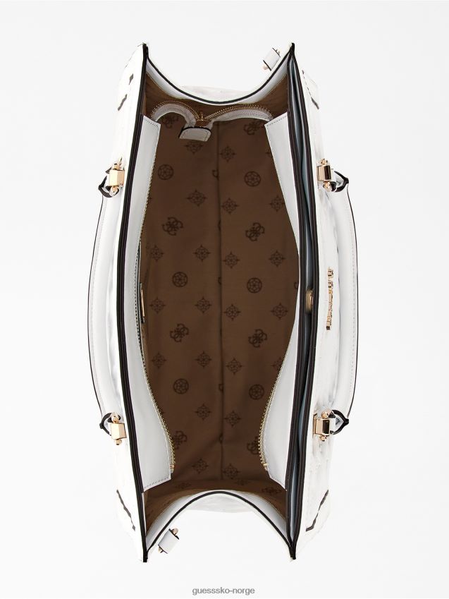 Guess hvit abey håndveske med preget logo hvit unisex F0LJ805289