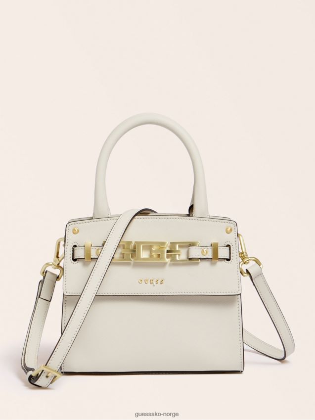 Guess hvit cristina håndveske i ekte skinn hvit unisex F0LJ805313