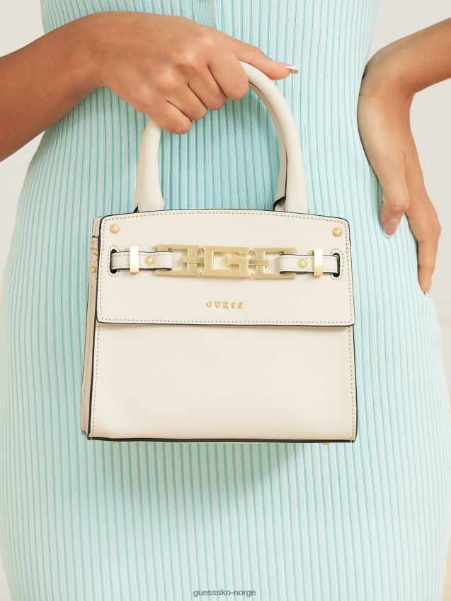 Guess hvit cristina håndveske i ekte skinn hvit unisex F0LJ805313