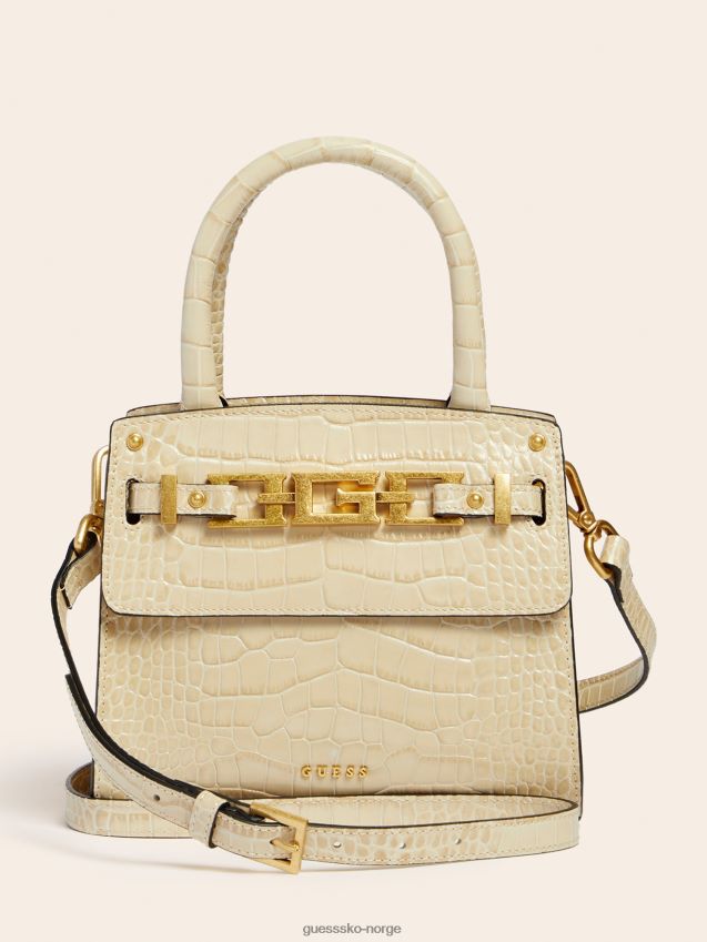 Guess hvit cristina mini håndveske i ekte skinn hvit unisex F0LJ805013