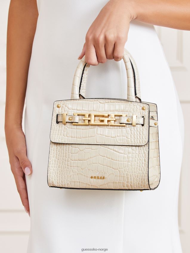 Guess hvit cristina mini håndveske i ekte skinn hvit unisex F0LJ805013