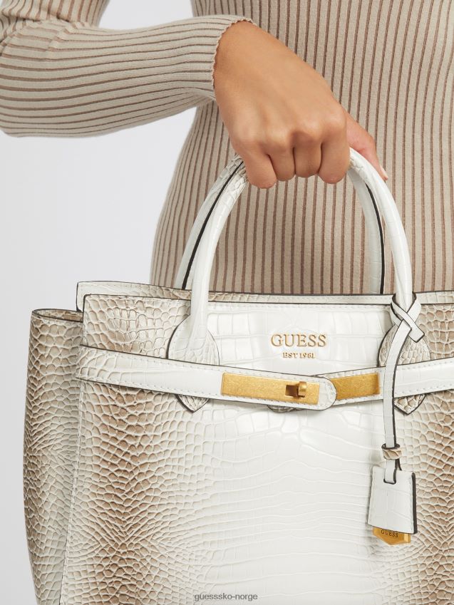 Guess hvit enisa veske med krokodilletrykk hvit unisex F0LJ805151