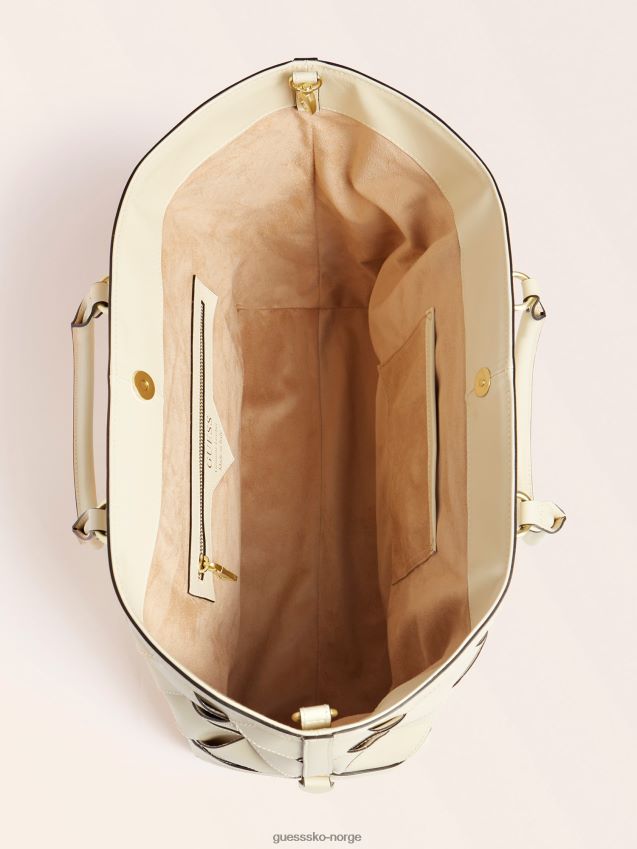 Guess hvit giorgia luxe håndveske i ekte skinn hvit unisex F0LJ806545