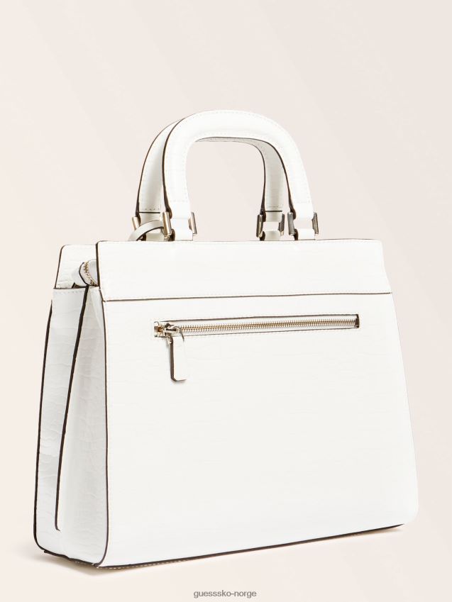 Guess hvit katey maxi-veske med krokodilletrykk hvit unisex F0LJ805160