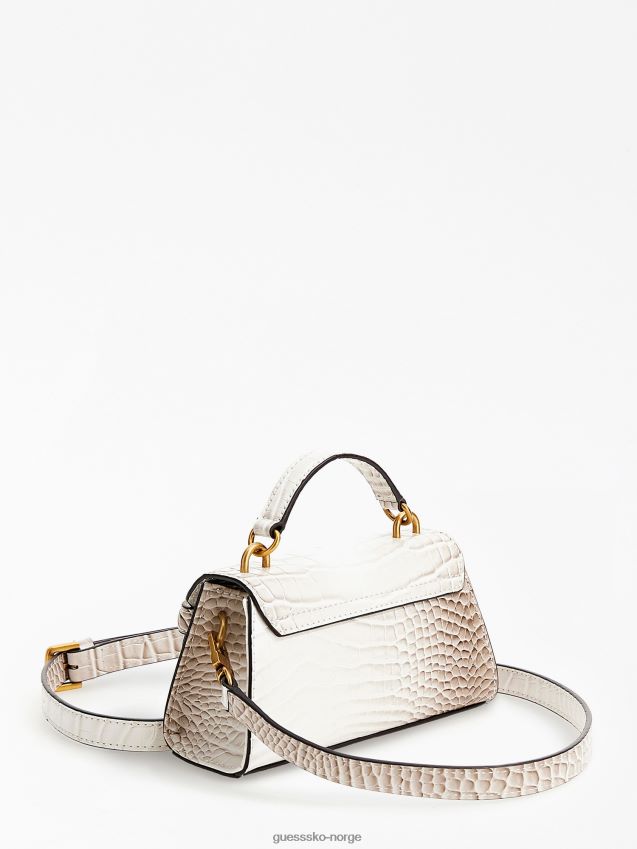 Guess hvit tullia-krok-trykk mikro veske hvit unisex F0LJ805145
