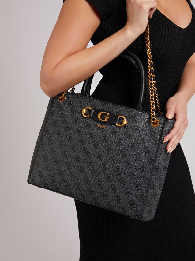 Guess izzy 4g logo maxi håndveske grå grå unisex F0LJ805119
