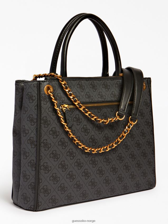 Guess izzy 4g logo maxi håndveske grå grå unisex F0LJ805119