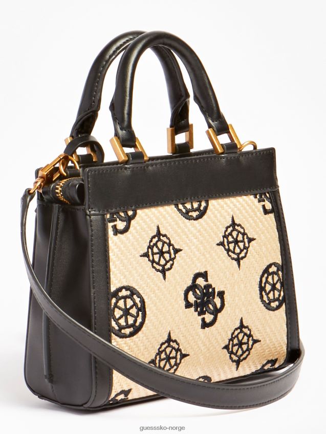 Guess katey 4g peony logo mini håndveske svart multi svart multi unisex F0LJ803189