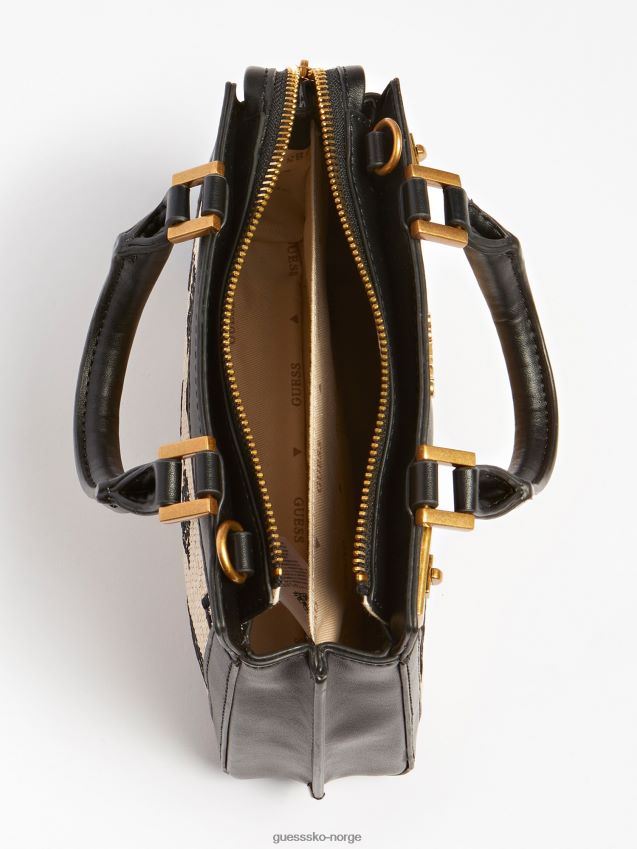 Guess katey 4g peony logo mini håndveske svart multi svart multi unisex F0LJ803189