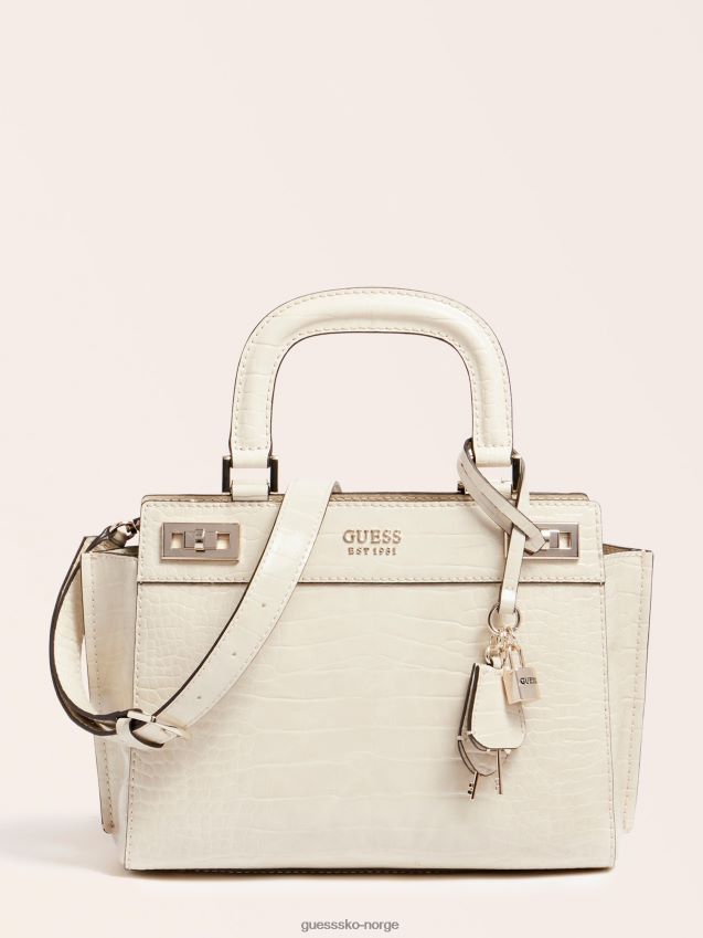 Guess katey håndveske med krokodilletrykk hvit hvit unisex F0LJ805072