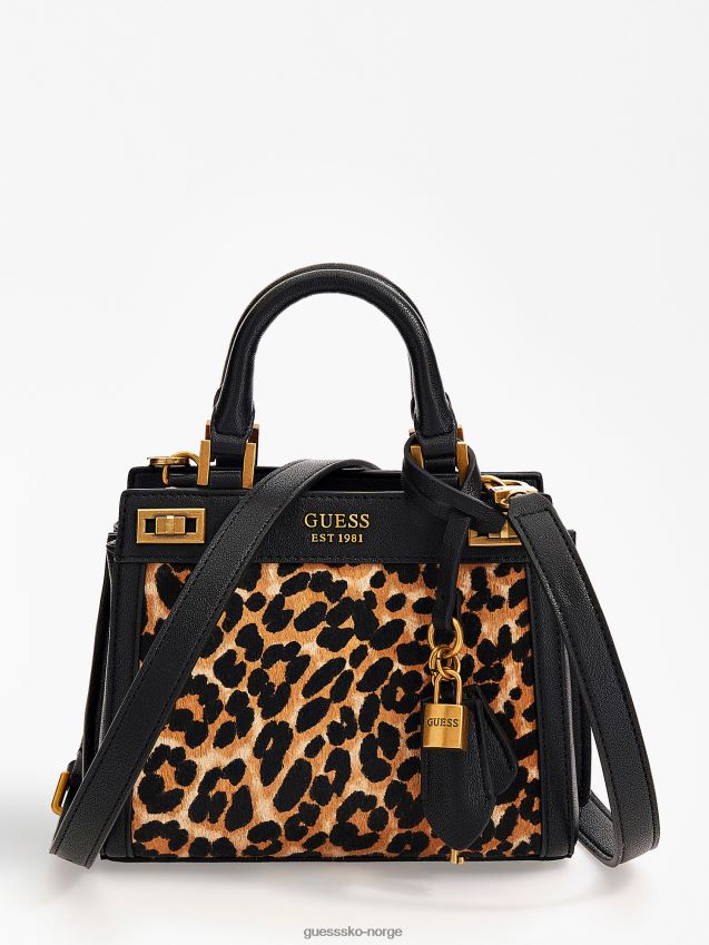 Guess katey mini håndveske i ekte skinn animalier dyrere unisex F0LJ805262