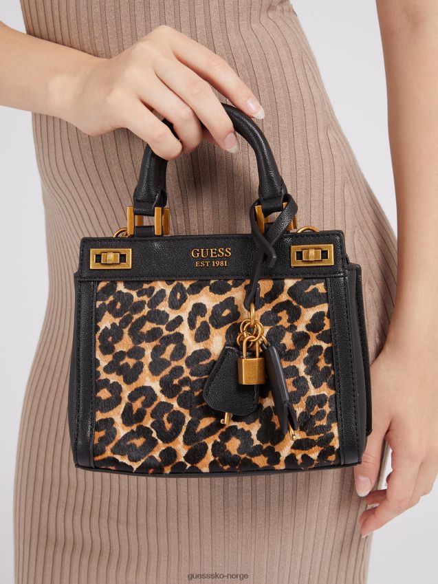 Guess katey mini håndveske i ekte skinn animalier dyrere unisex F0LJ805262