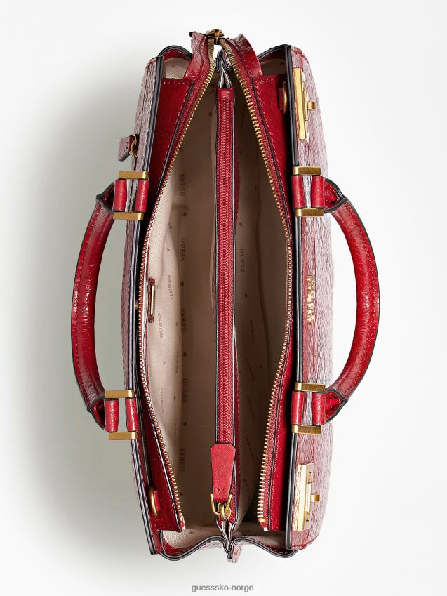 Guess katey python print maxi håndveske rød rød unisex F0LJ803821