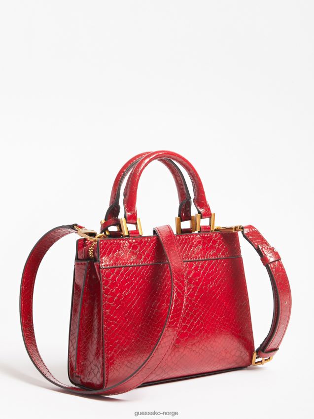 Guess katey python print mini veske rød rød unisex F0LJ803255