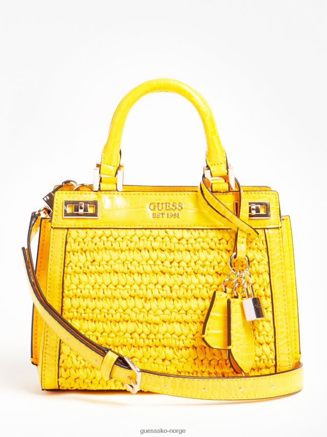 Guess katey raffia mini veske gul gul unisex F0LJ803822