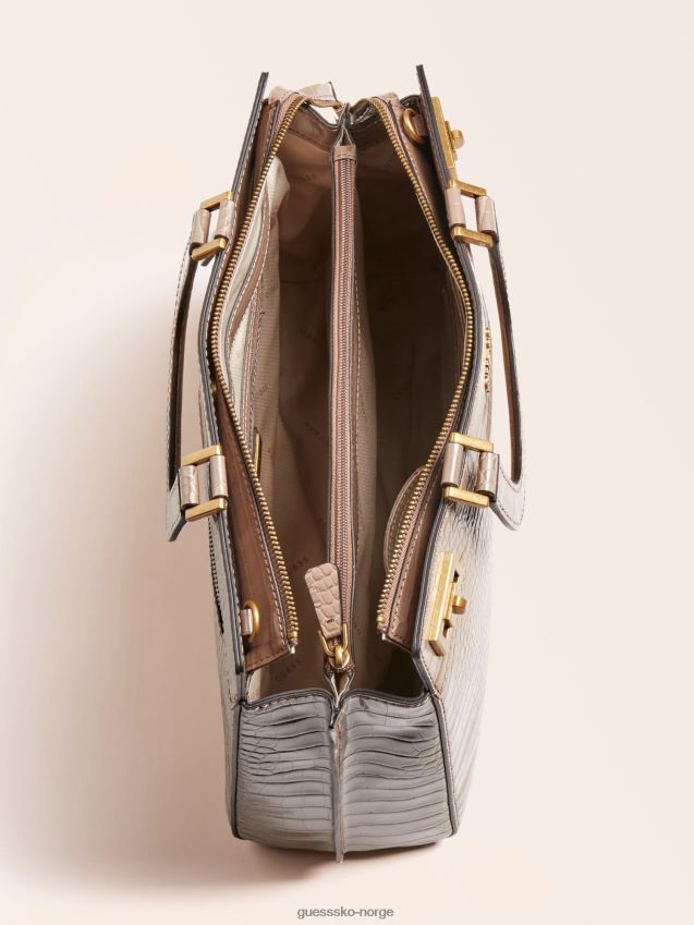 Guess krem katey håndveske med krokodilletrykk krem unisex F0LJ805222