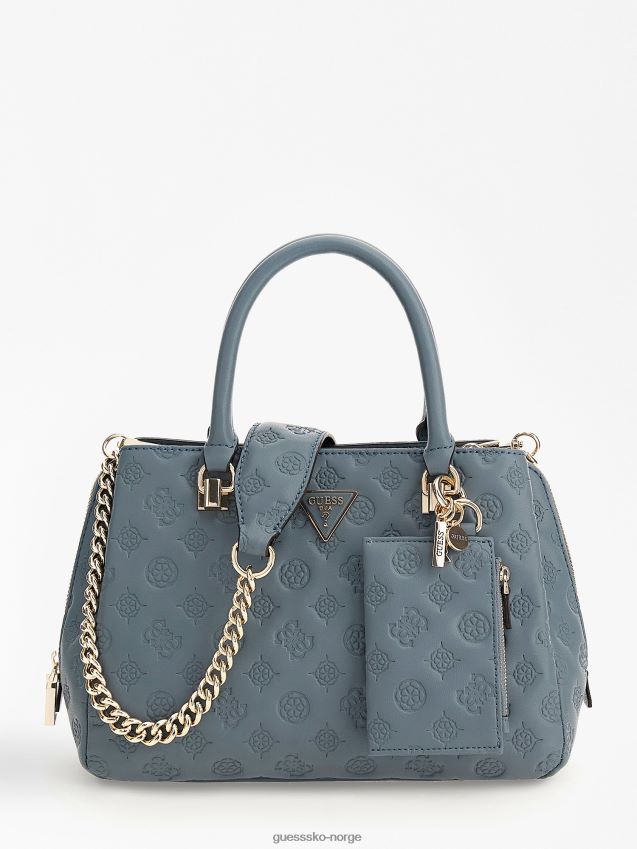 Guess la femme håndveske med preget logo lyseblå lyse blå unisex F0LJ805057