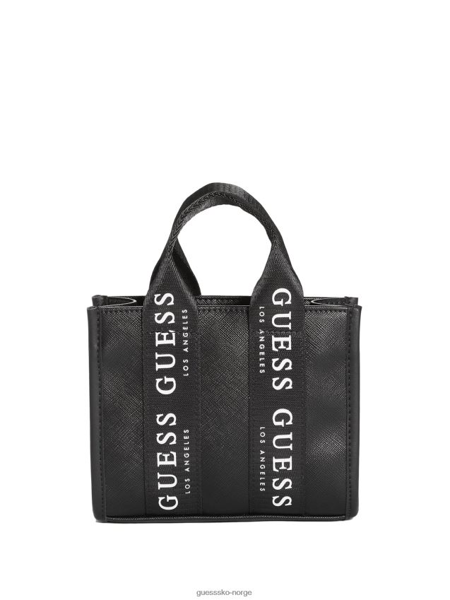 Guess logo-tape mini tote crossbody svart svart unisex F0LJ807645
