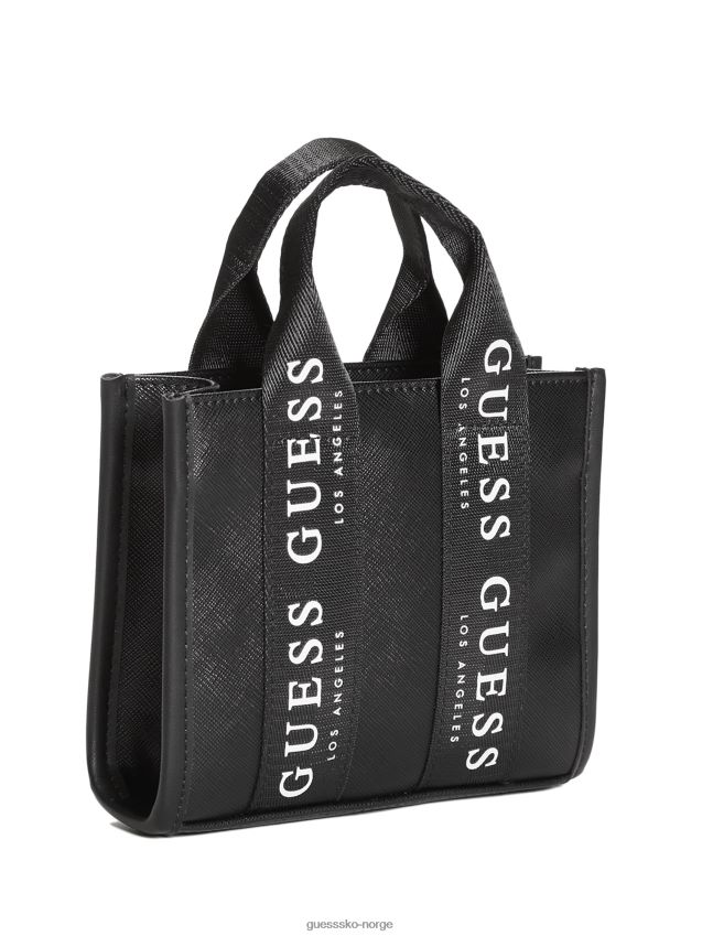 Guess logo-tape mini tote crossbody svart svart unisex F0LJ807645