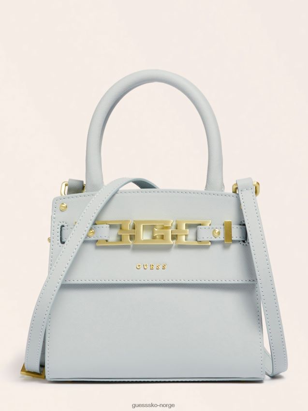 Guess lyseblå cristina håndveske i ekte skinn lyse blå unisex F0LJ805369