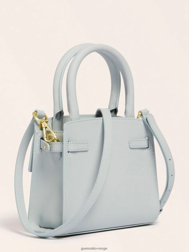 Guess lyseblå cristina håndveske i ekte skinn lyse blå unisex F0LJ805369