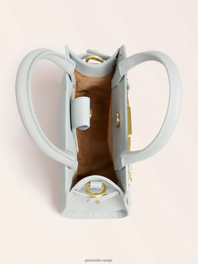 Guess lyseblå cristina håndveske i ekte skinn lyse blå unisex F0LJ805369