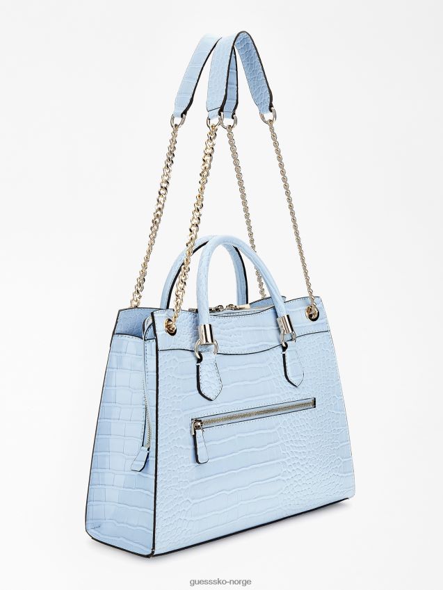 Guess lyseblå nell-veske med krokodilletrykk lyse blå unisex F0LJ805323