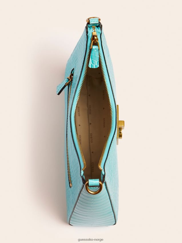 Guess lyseblå stephi krokodilletrykk hobo lyse blå unisex F0LJ805423