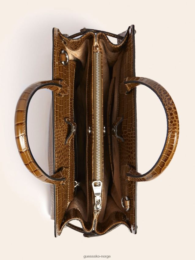 Guess megan luxe håndveske i ekte skinn grønn grønn unisex F0LJ803924