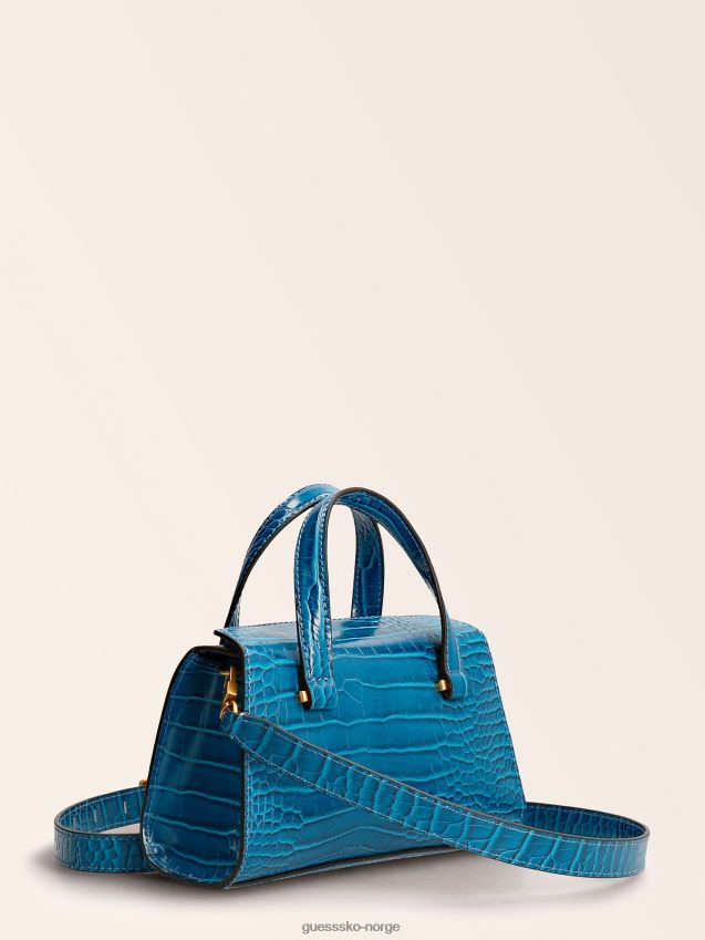 Guess mini håndveske med stephi-krok-trykk blå blå unisex F0LJ805319